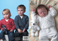 King Cole DK Knitting Pattern 2768 Baby Sweater, Cardigans & Teddy Bear 12-22 in