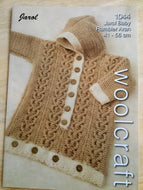  Woolcraft Aran knitting pattern 1044 - Baby Bunting 41-56 cms