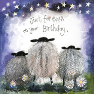 ALEX CLARK STARLIGHT SHEEP LARGE FOIL BIRTHDAY CARD ~ BLANK INSIDE