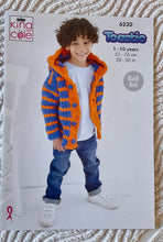Load image into Gallery viewer, King Cole KNITTING PATTERN 6230 Childs Cardigan &amp; Hoodie For Toastie Yarn
