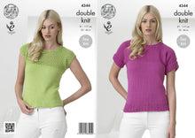 Load image into Gallery viewer, King Cole DK knitting pattern 4344 - Ladies Tops in Cottonsoft DK - 32-46 ins
