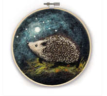 Load image into Gallery viewer, The Crafty Kit Company Hedgehog in a Hoop Needle Felting Kit
