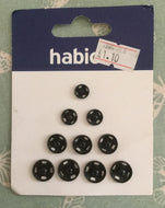 Black Poppers Snap Fasteners Press Studs 10 x assorted sizes Habico HO/59