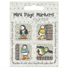 Load image into Gallery viewer, Emma Ball 4 Mini Page Markers Magnetic Book Mark - Woolly Puffins (PM03)

