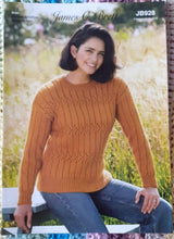 Load image into Gallery viewer, James C Brett Aran knitting pattern JB928 Ladies Sweater 32-50ins
