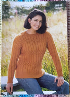 James C Brett Aran knitting pattern JB928 Ladies Sweater 32-50ins