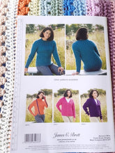 Load image into Gallery viewer, James C Brett Aran knitting pattern JB928 Ladies Sweater 32-50ins
