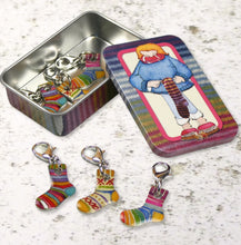 Load image into Gallery viewer, Emma Ball - Socks Crochet Stitch Markers (Set of 6) in a Pocket Tin (TCR21)
