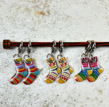 Load image into Gallery viewer, Emma Ball - Socks Crochet Stitch Markers (Set of 6) in a Pocket Tin (TCR21)
