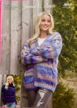 Load image into Gallery viewer, James C Brett Chunky knitting pattern JB841 Ladies Cardigan &amp; Sweater 32-50 ins.
