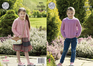 King Cole DK Knitting pattern 4941 Cardigan  & Sweater 20-28 ins