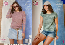 Load image into Gallery viewer, King Cole DK Knitting pattern 6351 Ladies Sweater &amp; Top 32-50 ins

