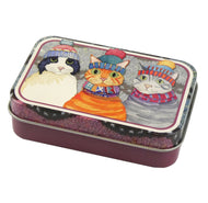 Mini Rectangular Hinged Tin - Cats in Hats by Emma Ball (T316)