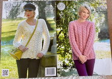 Load image into Gallery viewer, King Cole  Chunky Knitting Pattern 4278 - Cabled Sweater &amp; Cardigan - 28-46 ins
