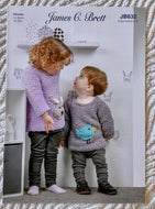 James C Brett Chunky Knitting Pattern JB832 Sweater in Flutterby Chunky 16-26ins