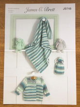 Load image into Gallery viewer, James C Brett DK Knitting pattern JB748 Baby Cardigan, Blanket &amp; Hat 14-22 in
