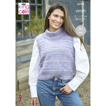 Load image into Gallery viewer, King Cole Aran Knitting pattern 6226 Ladies Vests 32-50 ins
