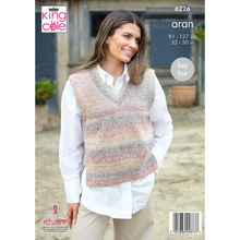 Load image into Gallery viewer, King Cole Aran Knitting pattern 6226 Ladies Vests 32-50 ins

