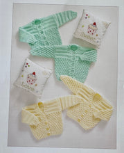 Load image into Gallery viewer, Babies DK knitting pattern UKHKA 109 Cardigans 12-20 ins
