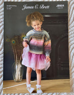 James C Brett DK double knitting pattern JB924  - Childs Sweater 20-28 ins