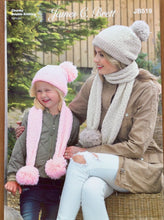 Load image into Gallery viewer, James C Brett Chunky/DK knitting pattern JB519 Hats &amp; Scarves 
