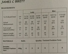 Load image into Gallery viewer, James C Brett Aran knitting pattern JB422 - Sweaters 28-48 ins
