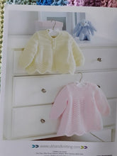 Load image into Gallery viewer, UKHKA DK knitting pattern 199 - Babies Dress &amp; Jacket 14-22ins - Double Knitting
