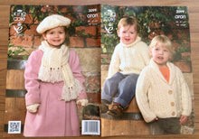 Load image into Gallery viewer, King Cole Aran  knitting pattern 3099 Sweater, Jacket &amp; Accessorie 18-24 ins. #1

