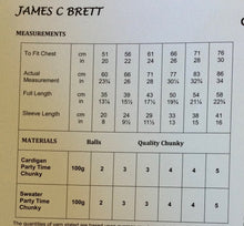 Load image into Gallery viewer, James C Brett Chunky knitting pattern JB381 Child’s Cardigan &amp; Sweater 20-30 ins

