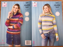 Load image into Gallery viewer, King Cole DK knitting pattern 5647 - Ladies Sweaters - 32-50 ins
