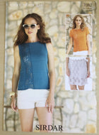Sirdar DK knitting pattern 7082 - Ladies Top Vest & Skirt in Cotton DK 32-42ins
