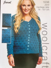 Load image into Gallery viewer, Jarol Woolcraft 4 ply knitting pattern 1038 Ladies’ Cardigan 32-42 iins
