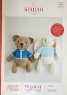 Sirdar Knitting Pattern 5399 Teddy Bear & Bunny in Snowflake Chunky & Snuggly DK