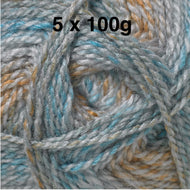 James C Brett Marble DK Knitting Crochet Yarn Wool 5x100g Balls MT64 Beach Days