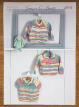 Load image into Gallery viewer, James C Brett DK Knitting pattern JB745 Baby Cardigans 14-22 in
