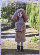 Load image into Gallery viewer, James C Brett Chunky Knitting Pattern JB657 Jacket Scarf Hat Mittens 22-30 ins
