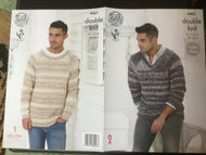 King Cole DK knitting pattern 4461  - Sweaters 36-50 ins. 