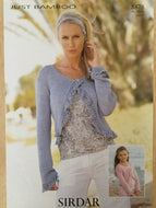 Sirdar Aran Knitting Pattern 8878 Just Bamboo - Cardigan 24-42 ins