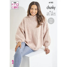 Load image into Gallery viewer, King Cole Chunky Knitting Pattern 6182 Sweater &amp; Cardigan XS - L
