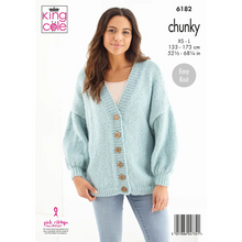 Load image into Gallery viewer, King Cole Chunky Knitting Pattern 6182 Sweater &amp; Cardigan XS - L
