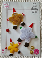King Cole Chunky & DK Knitting Pattern 9169 Dancing Stars in Tinsel