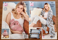 King Cole DK knitting pattern 5655 Cushion Throw Tea Cosy Hot Water Bottle Cover