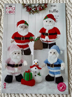 King Cole Knitting Pattern 9181 Truffle Santa Claus Toy/Decs