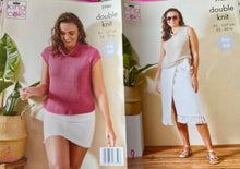 Load image into Gallery viewer, King Cole DK knitting pattern 5986 - Ladies Tops in Linendale DK - 32-50 ins
