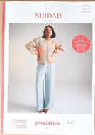 Sirdar Aran Knitting Pattern - 10716 Womens Jewelspun Aran Cardigan - 32-54 ins