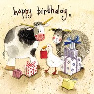 ALEX CLARK FARMYARD PRESENTS HAPPY BIRTHDAY CARD ~ BLANK INSIDE