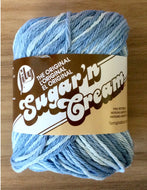 Lily -  Sugar ‘n Cream Cotton Knitting Wool/Yarn -  Faded Denim Ombre - 56.7g