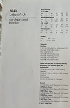 Load image into Gallery viewer, Jenny Watson DK knitting pattern 5043 - Babies’ Cardigan &amp; Blanket 12-20 ins
