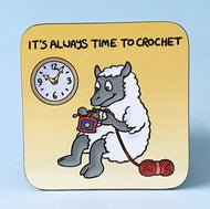 Vanessa Bee Coaster Laminated Drinks Mat  -  It’s always time to crochet
