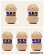 Sirdar Hayfield Bonus DK Knitting/Crochet Wool/Yarn Pack 5 x 100g Champagne